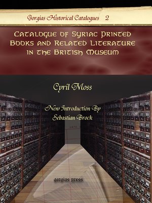 cover image of Catalogue of Syriac Printed Books and Related Literature in the British Museum